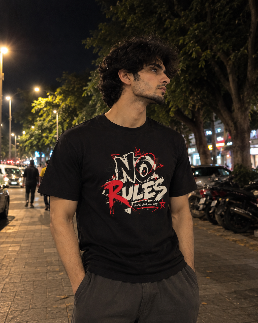 NO RULES — Men's Graphic T-Shirt Black