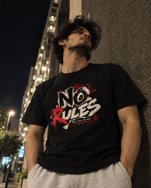 NO RULES — Men's Graphic T-Shirt Black